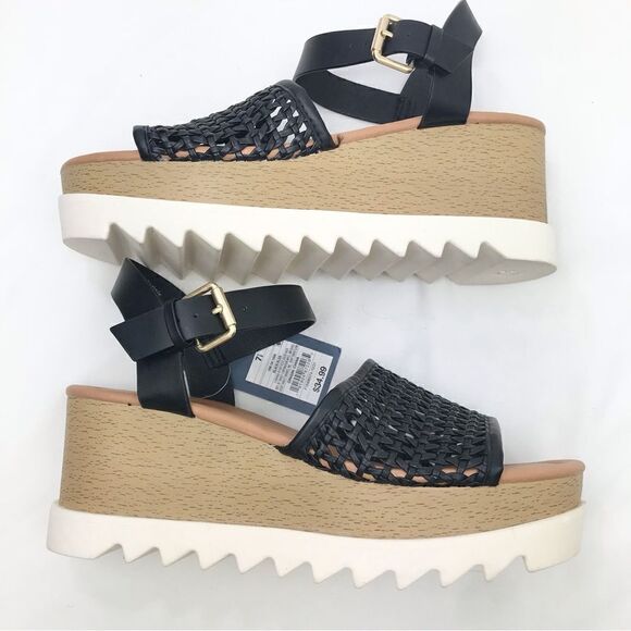 Universal Threads NEW Black Mesh Memory Foam Platform Sandals - Picture 5 of 12